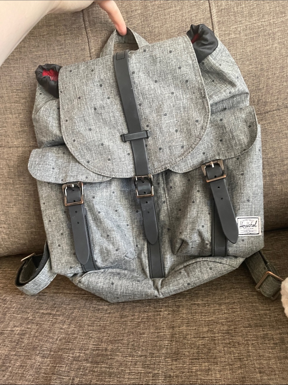 Herschel Grey Polka Dot Retreat Backpack